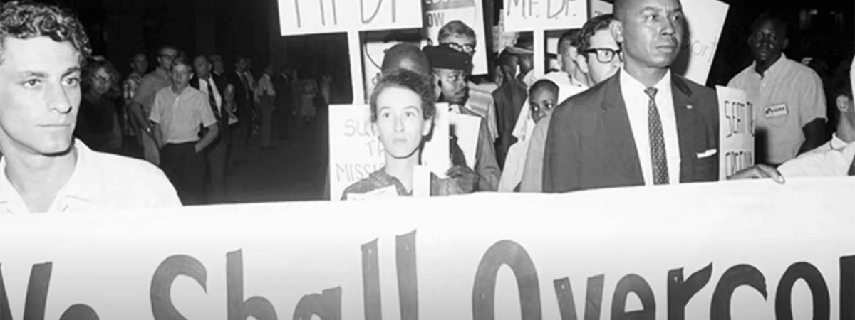 Staughton Lynd at a civil rights march.